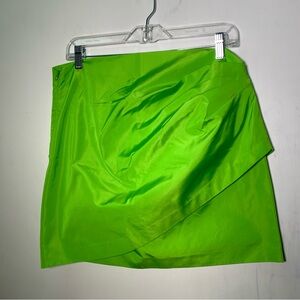 ZARA NWT Vibrant Green Women's Skirt FAUX WRAP size L ref 3366/671 festival